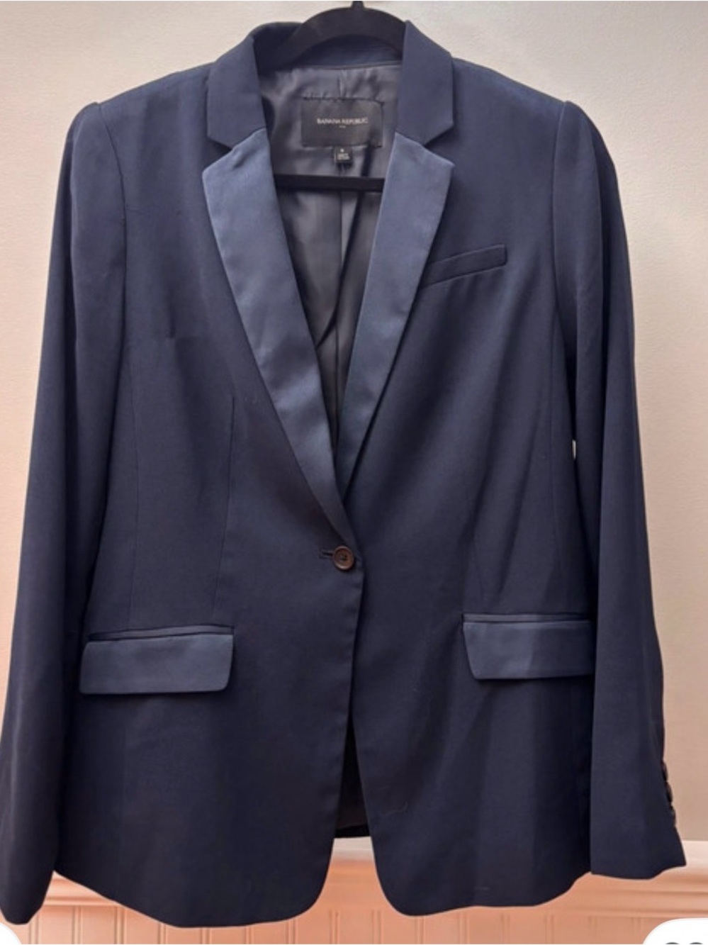 Banana Republic  Navy Single-Button Blazer